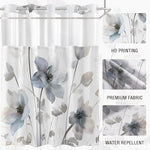 Bohemian blue and grey floral pattern printing on premium fabric