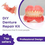 Top and bottom moldable resin dentures from Seajea kit
