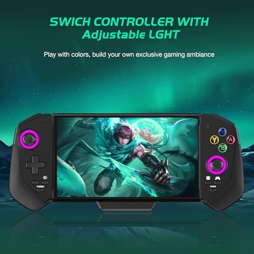 Cyoyppy handheld controller with Nintendo Switch OLED console