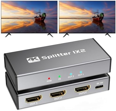SVWSUN dual monitor adapter rear view highlighting the single input port and dual outputs.