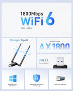 Nineplus wireless network card showing the high-speed USB 3.0 gold-plated connector interface.