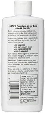 Hope's premium metal care liquid removing tarnish from a copper decorative bowl