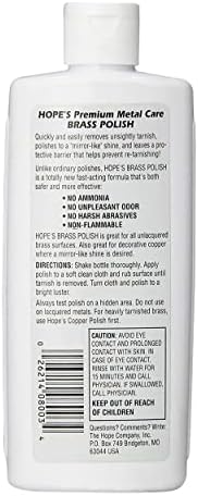 Hope's premium metal care liquid removing tarnish from a copper decorative bowl