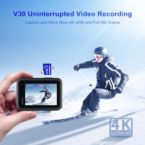 Premium 128GB V30 microSD card ideal for 4K action cameras and vehicle dash cams