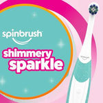Spinbrush Kids battery powered toothbrush with soft bristles and non-slip grip.