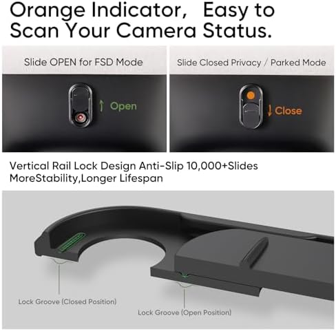 Automotive grade plastic camera slider base with secure clips for autopilot safety