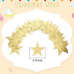 Spakon double sided hanging star streamers draped across a decorated ceiling