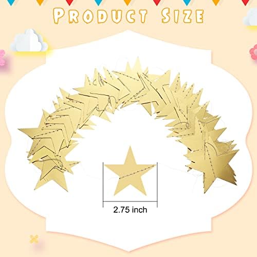 Spakon double sided hanging star streamers draped across a decorated ceiling