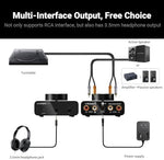 Mini electronic audio stereo preamp displaying precise hardware interfaces and ground terminal