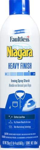 Faultless Niagara heavy finish ironing spray can side view showing instructions