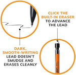 BIC black barrel mechanical pencils side angle view