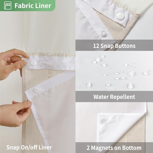 Water droplets rolling off the water repellent surface of the inner fabric liner.