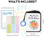 Niselity soft cloth family book open page displaying clear picture pockets.