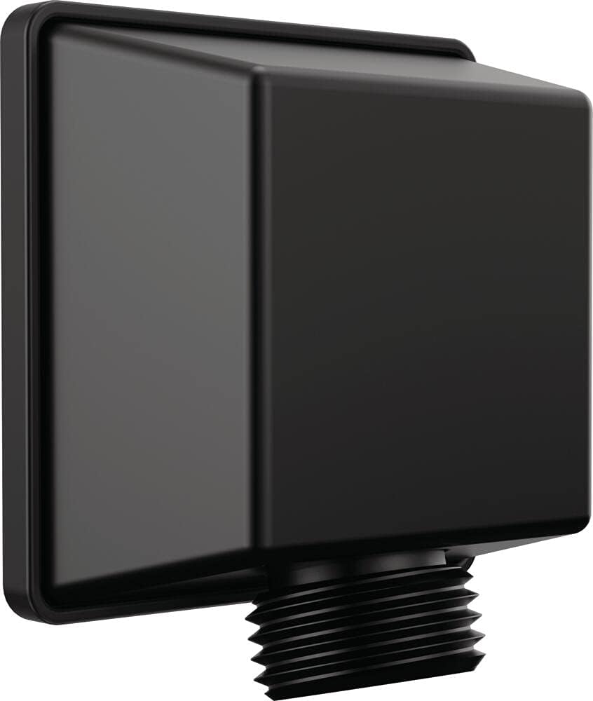 Delta square wall elbow front view matte black