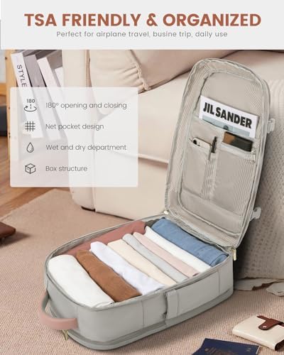 Side view of the LOVEVOOK flight approved travel bag showing the water bottle pocket