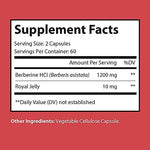 Nutriumph Berberine Plus capsules next to the packaging highlighting the 120 vegetarian capsule count