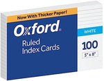 Oxford Ruled Index Cards, 5" x 8", White, 100/Pack (51) - Image 2