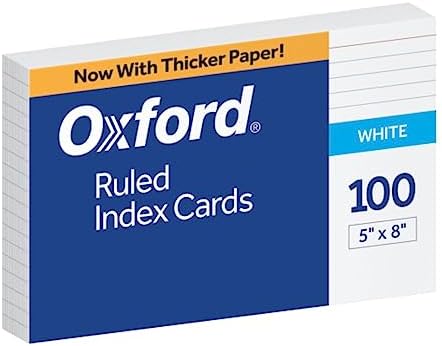 Oxford Ruled Index Cards, 5" x 8", White, 100/Pack (51) - Image 2
