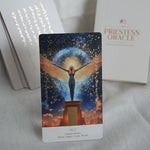 Earth Moon Magick Priestess Oracle Deck complete kit including fifty cards guidebook and magnetic keepsake box.