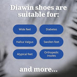 Interior view of Diawin shoes highlighting the smooth seamless lining.