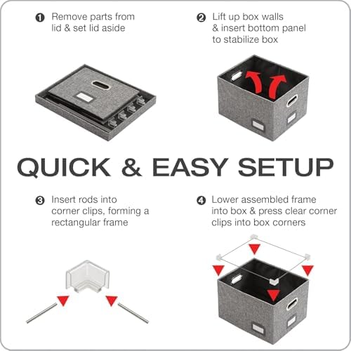 Pendaflex fabric file box demonstrated with hanging file folders inserted inside
