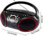 Singing Wood boombox rear view with battery compartment and antenna