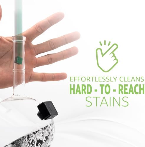 Magnetic glass cleaner for hard to reach stains on decorative vases.