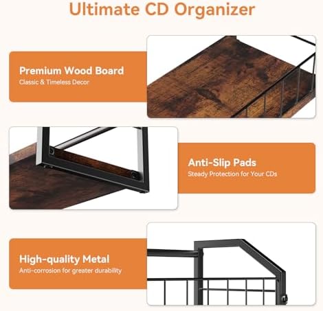 PAPAGIFTREE carbon steel media shelf repurposed as a chic kitchen spice rack and coffee station caddy