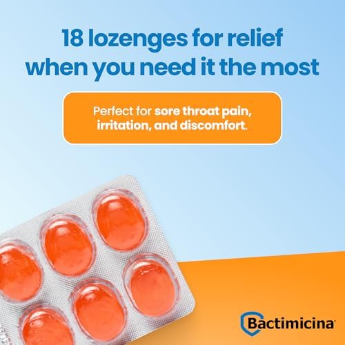 Bactimicina maximum strength throat pain relief lozenges for adults and children