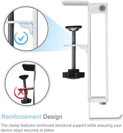 White desk organizer with headphone hook installed