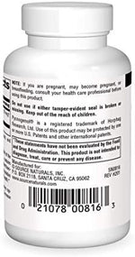 Side angle view of Source Naturals Pycnogenol Proanthocyanidin Complex bottle.