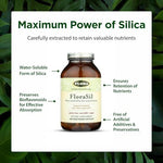 Flora FloraSil vegan collagen formation support supplement bottle tilted angle closeup