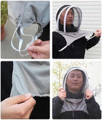 Adjustable elastic mesh face shield for camping