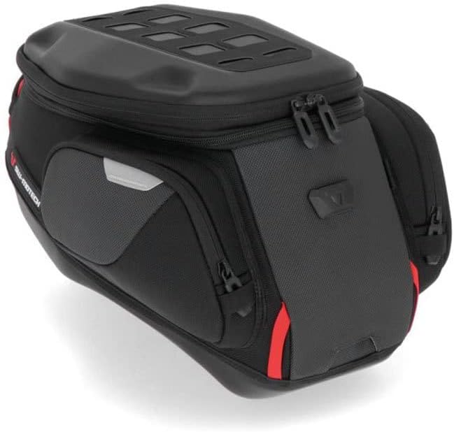 SW-Motech Pro Micro Tank Bag front view mounted securely on a premium motorcycle fuel tank.
