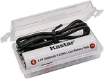 Kastar lithium ion rechargeable battery showing the clear LED charging indicator lights