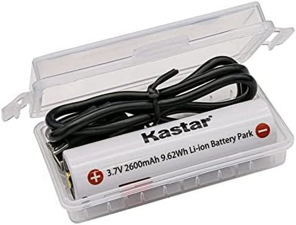 Kastar lithium ion rechargeable battery showing the clear LED charging indicator lights