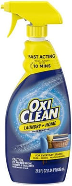 OxiClean oxygen based stain remover spray for tough laundry spots.