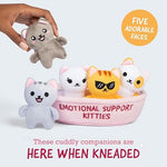 Close up of individual Emotional Support Kitty plush toy