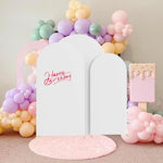 Elegant party setup featuring HAINARverS white backdrop covers decorated with balloons