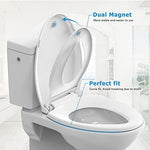 Hosslly durable polypropylene plastic toilet seat installed on a bathroom bowl