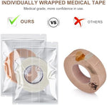 Six packs of hypoallergenic medical tape for sensitive skin care