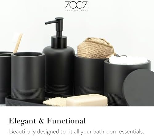 ZCCZ premium polyresin soap dispenser and toothbrush holder close up
