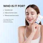 IsNtree Hyaluronic Acid Natural Suncream demonstrating the gentle tone-up and skin blurring effect on the wrist