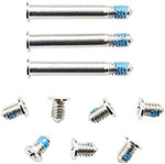 Precision Phillips screwdriver alongside stainless steel laptop bottom case repair hardware.