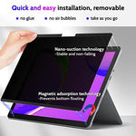 Peslv removable glare filter displaying the comparison between clear front view and dark side view