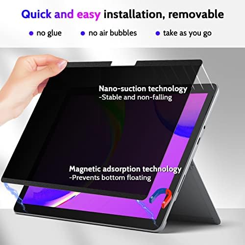 Peslv removable glare filter displaying the comparison between clear front view and dark side view