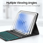 Fintie slim wireless keyboard case in open landscape media viewing position