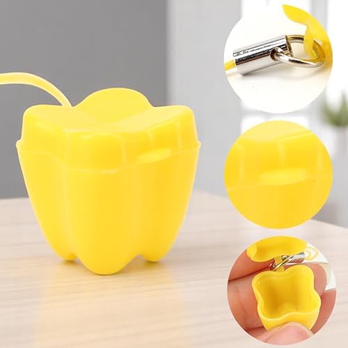 Multicolor tooth storage containers close up view