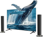 Mzeibo eighty watt soundbar remote control and input ports view