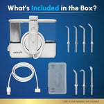 Slim handle of the Waterpik ION water flosser featuring the on off switch.